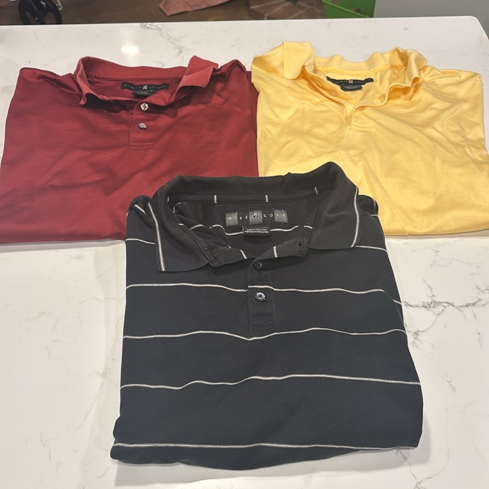 Classic Polo Shirt Collection - Red, Yellow, and Black, all are Tiger Woods